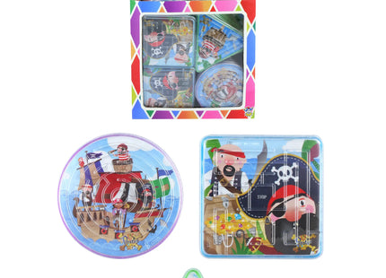 Piraten-Labyrinth-Puzzle, 3 verschiedene Formen, Abenteuer-Lernspiel für Kinder TK Gruppe® Grosshandel 
