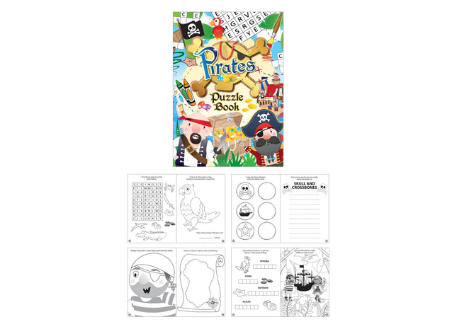 Piraten-Rätselbuch für Kinder – 16 Seiten, 10,5 x 14,5 cm, Spaß & Lernen TK Gruppe® Grosshandel 