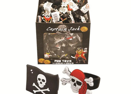 Piraten-Ring-Set, 2 x 3 cm, 4 verschiedene Designs – Kinder-Kostümschmuck TK Gruppe® Grosshandel 