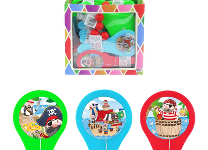 Piraten-Schläger und Ball-Set, 12 cm, 3 Designs, 3 Farben, Outdoor-Spielzeug für Kinder TK Gruppe® Grosshandel 