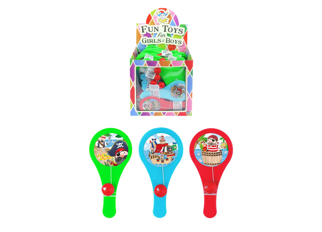 Piraten-Schläger und Ball-Set, 12 cm, 3 Designs, 3 Farben, Outdoor-Spielzeug für Kinder TK Gruppe® Grosshandel 