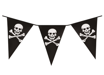 Piraten-Wimpelkette, 4 m, 11 PVC-Wimpel, 20 x 33 cm, wetterfest TK Gruppe® Grosshandel 