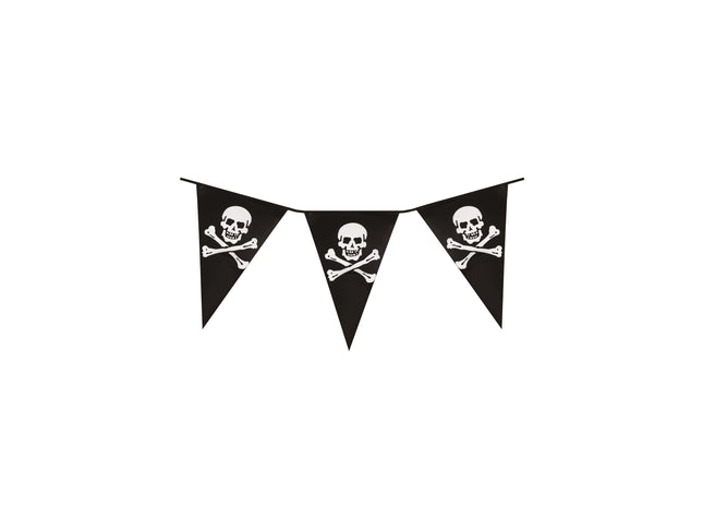 Piraten-Wimpelkette, 4 m, 11 PVC-Wimpel, 20 x 33 cm, wetterfest TK Gruppe® Grosshandel 