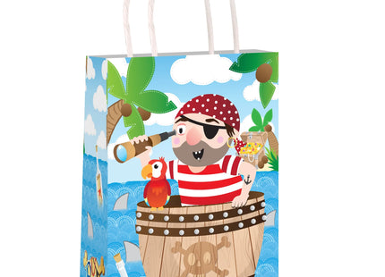 Piratentasche für Kinder mit Griff, 14x21x7 cm, Party-Geschenktüte, Motivtüte TK Gruppe® Grosshandel 