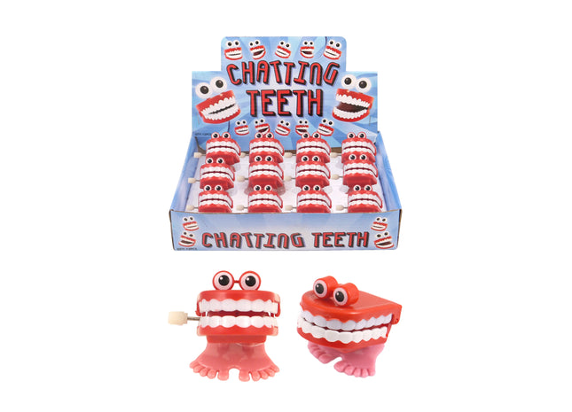Plappernde Zähne Mit Augen, Uhrwerk, 4 Cm - Lustiges Aufziehspielzeug und Scherzartikelen TK Gruppe® Grosshandel 
