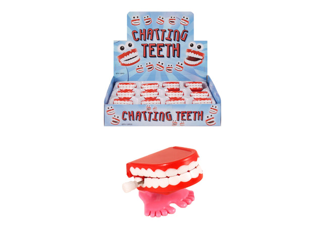 Plappernde Zähne Uhrwerk, 4 cm - Lustiges Aufziehspielzeug, Scherzartikelen TK Gruppe® Grosshandel 