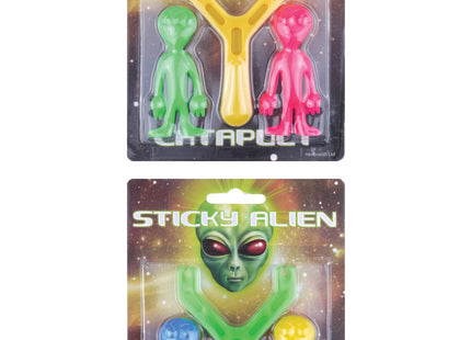 Plastikkatapult mit 2 Aliens, verschiedene Farben - Spaßspielzeug für Kinder TK Gruppe® Grosshandel 