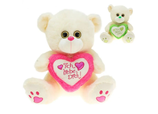 Plüsch Bär mit leuchtendem Neon-Herz, 20cm TK Gruppe® Grosshandel 