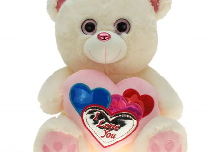 Plüsch Bär mit pinkem Chrom-Herz, 45cm TK Gruppe® Grosshandel 