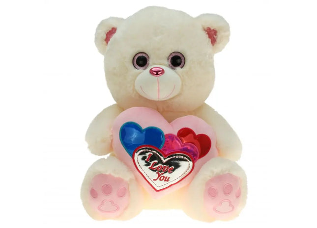 Plüsch Bär mit pinkem Chrom-Herz, 45cm TK Gruppe® Grosshandel 