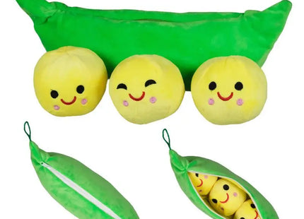 Plüsch-Erbsen in einer Schote, genannt "Ebbi", 35 cm TK Gruppe® Grosshandel 