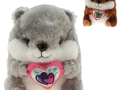 Plüsch-Hamster "Glitzi" mit Herz, 23 cm TK Gruppe® Grosshandel 