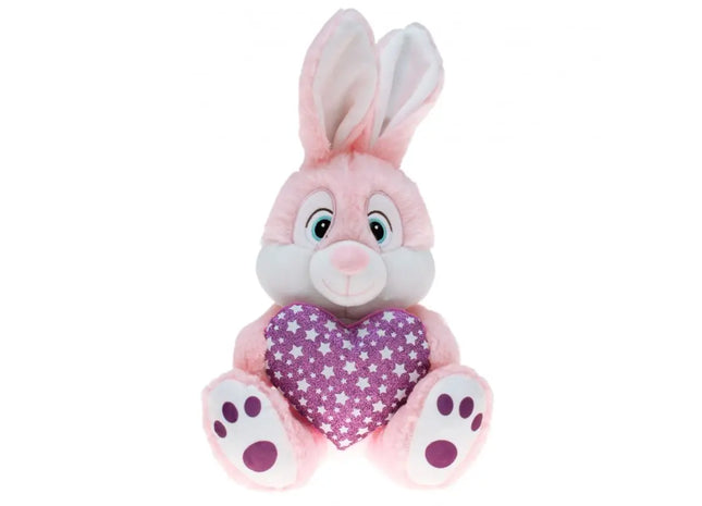 Plüsch-Hase mit Glitzerherz "Herzi", rosa, 30 cm TK Gruppe® Grosshandel 