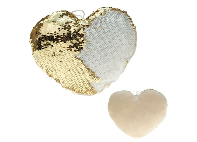 Plüsch Herz mit goldenen Pailletten namens "Goldi", 25 cm groß TK Gruppe® Grosshandel 