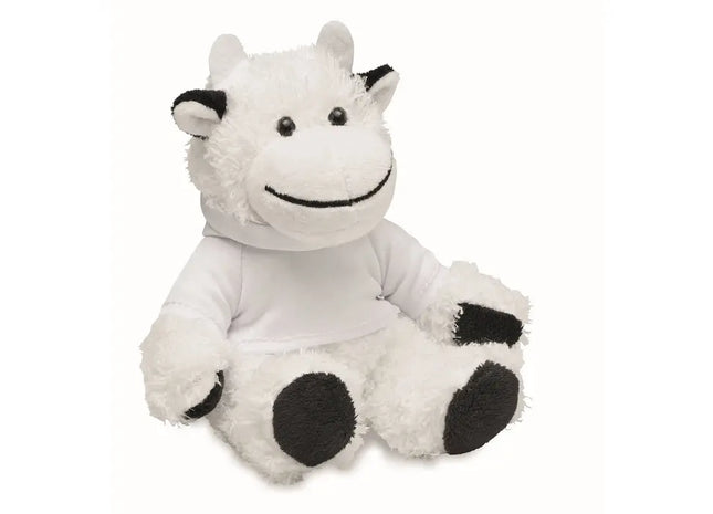 Plüsch-Kuh MANNY in Weiß mit coolem Hoody – Ideal als kuscheliges Geschenk TK Gruppe® Grosshandel 