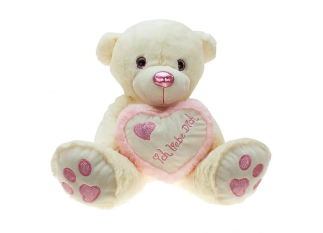 Plüschbär "Herz Metallo-Pink" mit großem Herzen 80cm TK Gruppe® Grosshandel 