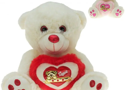 Plüschbär mit Chrom-Herz "Lara & Mara", 80cm TK Gruppe® Grosshandel 