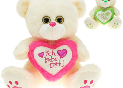 Plüschbär mit einem Neon-Herz, 30 cm TK Gruppe® Grosshandel 