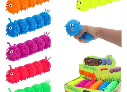 Plüschige Raupe, 6er-Pack, Länge 20 cm - Kuscheltier Insekten für Kinder TK Gruppe® Grosshandel 