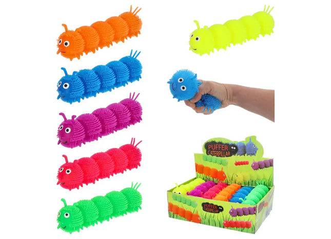 Plüschige Raupe, 6er-Pack, Länge 20 cm - Kuscheltier Insekten für Kinder TK Gruppe® Grosshandel 