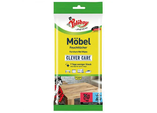 Poliboy Möbelpflege Feuchttücher 24 Stück - Schnelle Reinigung & Schutz TK Gruppe® Grosshandel 