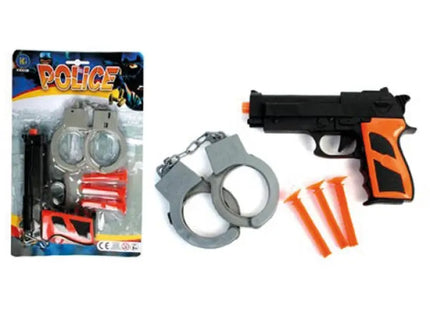 Polizei-Spielset mit Pfeilpistole, 3 Pfeilen und Handschellen TK Gruppe® Grosshandel 