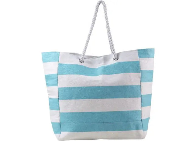 Strandtasche Luzia aus Baumwolle/Polyester in Hellblau - Stilvoll & Funktional TK Gruppe® Grosshandel 