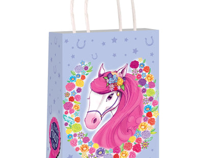 Ponys Geschenktüte mit Henkel, 14x21x7 cm, Kindergeburtstag Partytüte TK Gruppe® Grosshandel 