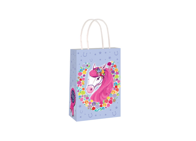 Ponys Geschenktüte mit Henkel, 14x21x7 cm, Kindergeburtstag Partytüte TK Gruppe® Grosshandel 