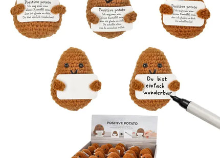 Positive Potato, Strickkartoffel, ca. 7cm – Originelles und Fröhliches Deko-Objekt TK Gruppe® Grosshandel 