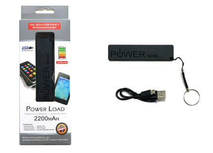 PowerLoad Tragbarer Externer Akku 2200mAh mit Micro-USB Kabel TK Gruppe® Grosshandel 