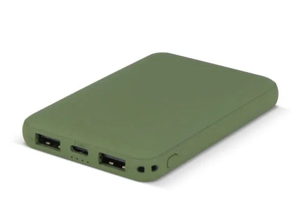 Powerbank Rock 5.000mAh, Hochleistungsakku - Olivgrün, Tragbares Ladegerät TK Gruppe® Grosshandel 