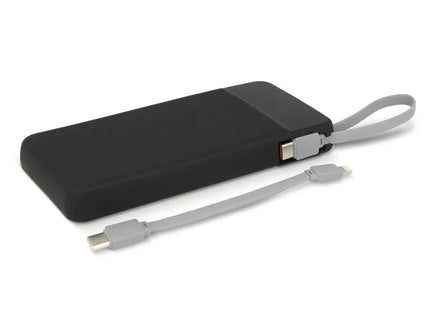 Powerbank Ziara 10.000mAh, Hochleistungsakku - Schwarz, Tragbares Ladegerät TK Gruppe® Grosshandel 