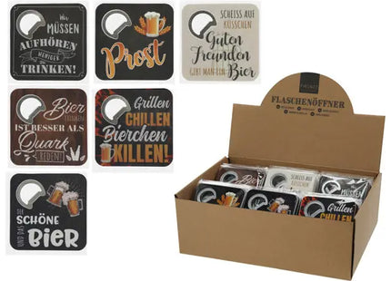 Praktische Bierdeckel mit integriertem Flaschenöffner, 6er-Set TK Gruppe® Grosshandel 