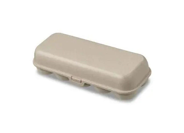 Praktische EGGS TO GO Eierbox - Natur Wüstensand, Nachhaltiger Eiertäger für unterwegs TK Gruppe® Grosshandel 