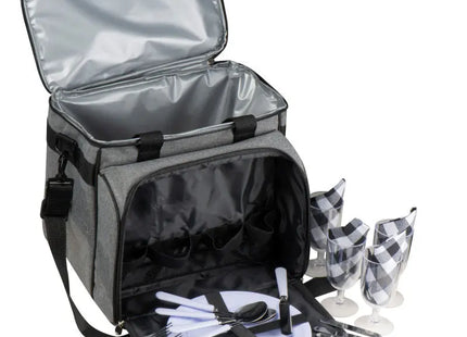 Praktische Picknicktasche Mumbai - Anthrazit, Stilvoll, Geräumig, Isoliert, Tragbar TK Gruppe® Grosshandel 