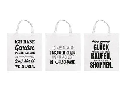 Praktische weiße Einkaufstaschen im 3er-Set, ca. 42x38cm – Wiederverwendbare Tragetaschen TK Gruppe® Grosshandel 