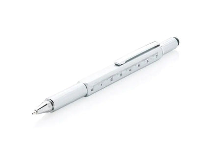 Praktischer Aluminium-Multifunktionsstift: Graues 5-in-1-Tool für Büro, Schule und den täglichen Gebrauch TK Gruppe® Grosshandel 
