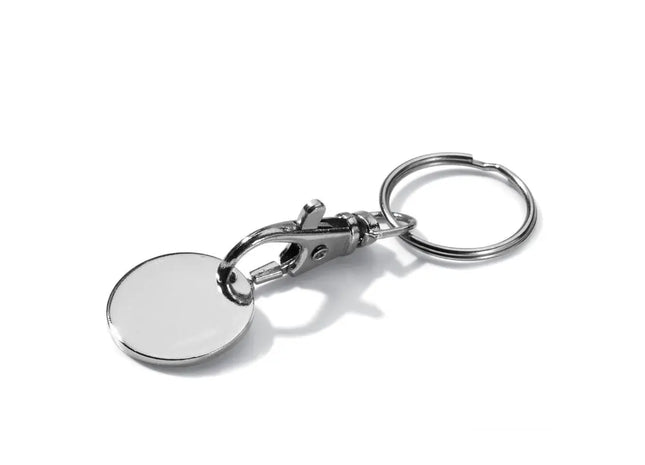 Praktischer Einkaufswagen-Chip Schlüsselanhänger in Silber TK Gruppe® Grosshandel 