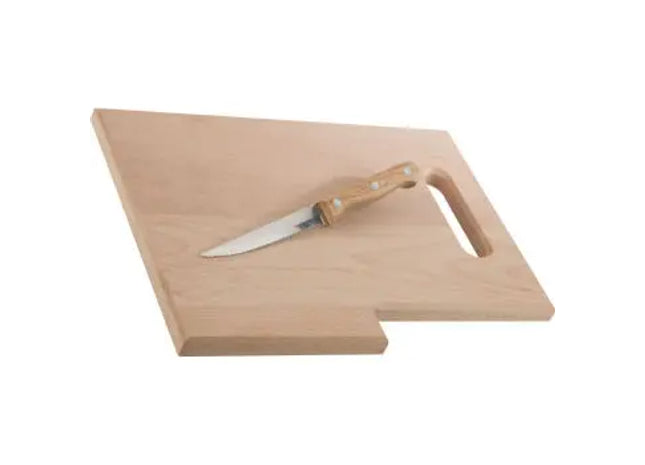 Praktisches Holzbrett-Set Lizzano mit Messer - Ein unverzichtbares Duo für die Küche TK Gruppe® Grosshandel 
