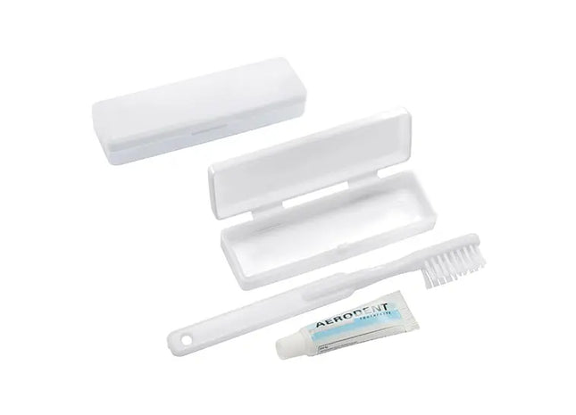Praktisches Reise-Zahnputzset in Weiß – Hygienisch & Tragbar TK Gruppe® Grosshandel 