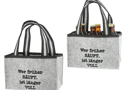 Premium Flaschenträger aus Filz | Isolierte Getränkehalterung | Praktischer Getränketransport | Länger frisch TK Gruppe® Grosshandel 