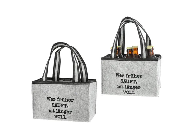 Premium Flaschenträger aus Filz | Isolierte Getränkehalterung | Praktischer Getränketransport | Länger frisch TK Gruppe® Grosshandel 