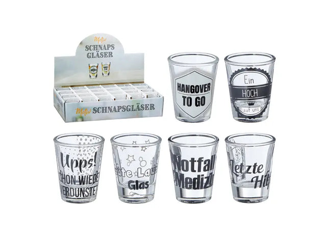 Premium Schnapsgläser Set: Monochrom, 6er-Pack, 4cl - Ideal für den stilvollen Genuss! TK Gruppe® Grosshandel 