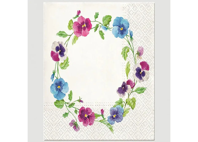 Premium Servietten 'Blumenkranz', 20 Stück, 33x33cm, Ideal für Elegante Anlässe TK Gruppe® Grosshandel 