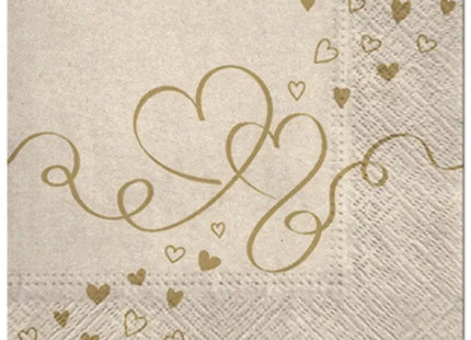 Premium Servietten mit Herzmotiv, 20 Stück, 3-lagig, Ideal für Liebesfeste TK Gruppe® Grosshandel 