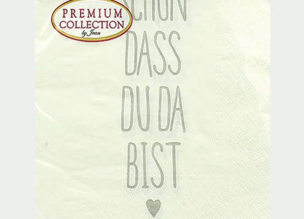 Premium Servietten, 20 Stück, 33x33 cm - 'Schön, dass du hier bist' Motiv TK Gruppe® Grosshandel 
