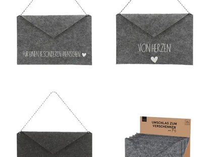 Premium Umschlag aus Filz für Post, 3 Stück - Schutzhülle, Postmappe, Briefhülle TK Gruppe® Grosshandel 