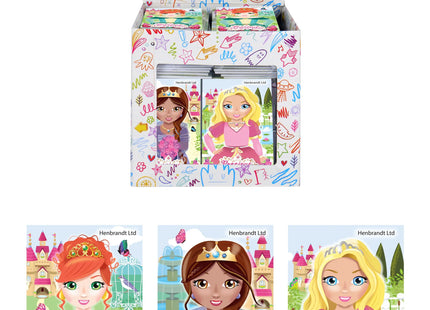 Prinzessin Notizbuch Mini, 9,3x5,5 cm, 3er Pack, Farblich sortiert, Kinder Schreibwaren TK Gruppe® Grosshandel 
