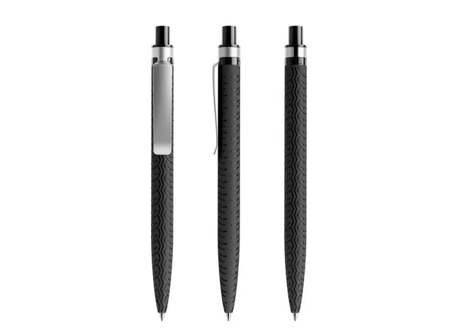 Prodir QS03 PMS Druck-Kugelschreiber mit Metallclip in Schwarz - Elegantes Schreibutensil TK Gruppe® Grosshandel 